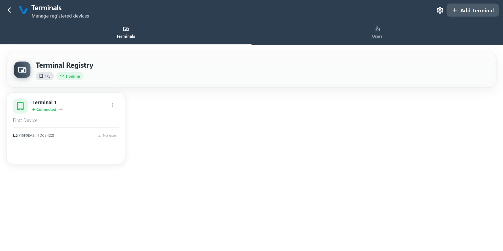 Terminal Registry