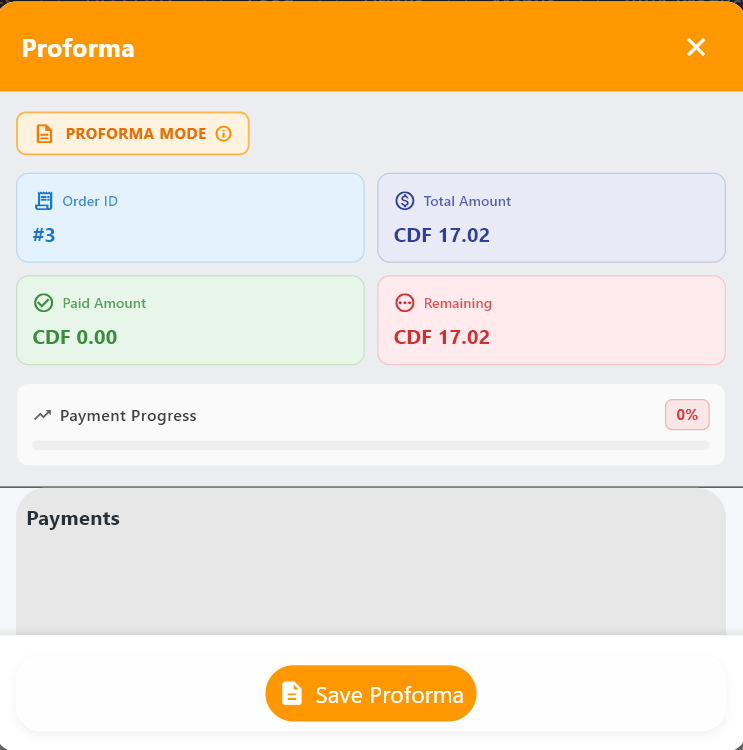 Create proforma from POS
