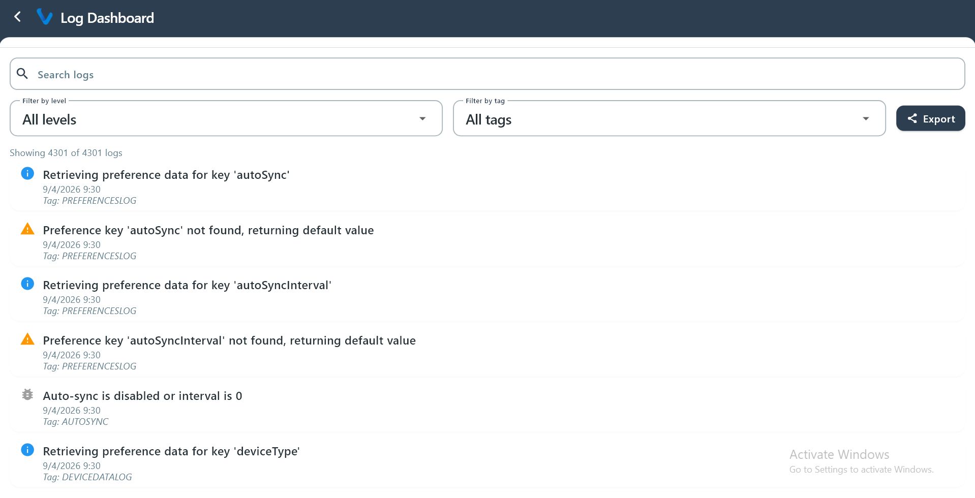 Log Dashboard